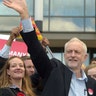 Labor leader Jeremy Corbyn after giving a speech during general election campaigning in Telford