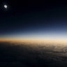 A view from a plane of the solar eclipse above the waters of the Norwegian Sea, March 20, 2015
