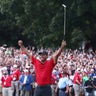 Tiger Woods celebrates winning the TOUR Championship at East Lake Golf Club in Atlanta, September 23, 2018