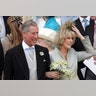 Britain's Prince Charles with the Duchess of Cornwall on their wedding day at Windsor Castle, April 9, 2005