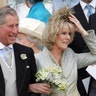 Britain's Prince Charles with the Duchess of Cornwall on their wedding day at Windsor Castle, April 9, 2005