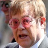 Elton John leaves St George's Chapel at Windsor Castle after the wedding of Meghan Markle and Prince Harry