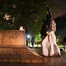 Empty pedestal of the Robert E. Lee and Thomas J. 