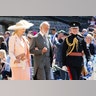 Prince Michael of Kent and Princess Michael of Kent arrive for the wedding ceremony