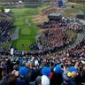 Golfers start their fourball match on the opening day of the 2018 Ryder Cup in Saint-Quentin-en-Yvelines, France, September 28, 2018