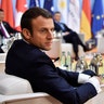 French President Emmanuel Macron at the start of the 
