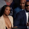 LeBron James attends the super welterweight boxing match between Floyd Mayweather Jr. and Conor McGregor in Las Vegas