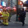Police and firemen outside the Port Authority Bus Terminal in New York City, Monday