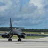 U.S. Air Force B-1B Lancer bombers prepare to take off, August 8, 2017.