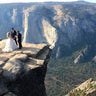 A couple gets married at Taft Point in California's Yosemite National Park, September 27, 2018