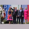 President Donald Trump, First Lady Melania Trump, Polish President Andrzej Duda and First Lady Agata Kornhauser-Duda in Warsaw