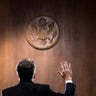 Judge Brett Kavanaugh is sworn in before testifying to the Senate Judiciary Committee in Washington, September 27, 2018