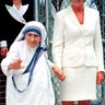 Diana, Princess of Wales holds hands with Mother Teresa in New York City, June 18, 1997