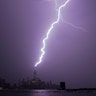Lightning striking One World Trade Center in New York City 