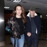 77-year-old Patrick Stewart and his 39-year-old wife Sunny Ozell hold hands while making their way through LAX. January 9, 2018 X17online.com