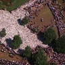 Flowers at the gates of Kensington Palace in London, as crowds arrive to pay their respects to the late Princess Diana, September 4, 1997