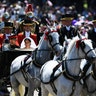 Meghan Markle with her husband Prince Harry in a horse-drawn carriage after their wedding ceremony