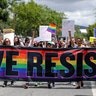 The annual Pride Parade is replaced with a Resist March in West Hollywood, California