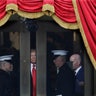 President-elect Donald Trump waits to stop out onto the portico for his Presidential Inauguration at the U.S. Capitol in Washington. 