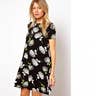 Swing Dress in Mono Daily Print