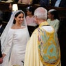 Prince Harry and Meghan Markle during their wedding service at St. George's Chapel in Windsor Castle