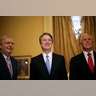 Judge Brett Kavanaugh with Senator Mitch McConnell and Vice President Mike Pence in the US Capitol, July 10, 2018