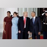 President Barack Obama and first lady Michelle Obama pose with President-elect Donald Trump and his wife Melania at the White House in Washington