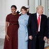 President Barack Obama and first lady Michelle Obama pose with President-elect Donald Trump and his wife Melania at the White House in Washington