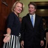 Supreme Court nominee Judge Brett Kavanaugh with Senator Shelley Moore during a meeting at the US Capitol, July 12, 2018
