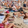 Crowded Beach Summer Vacation Trip