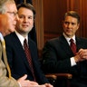 DC Circut Court of Appeals nominee Brett Kavanaugh with Senators Mitch McConnell and Bill Frist at the Capitol, May 22, 2006