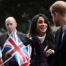 Britain's Prince Harry and his fiancee Meghan Markle meet local school children during a visit to Birmingham, Britain, March 8, 2018