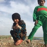 A Nomadic Arab girl after a food distribution in Badush, Iraq, April 2017