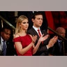 Ivanka Trump stands next to husband Jared Kushner as she cheers on her father. 