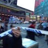 Police respond to an explosion near Times Square in New York City, Monday