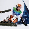 Gold medalist Nicolien Sauerbreij (Netherlands) in the women's snowboard parallel giant slalom at the 2010 Vancouver Winter Olympics 