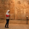 A school student visits the restored Iraqi National Museum in Baghdad, Iraq
