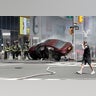 The car that crashed after striking pedestrians at Times Square