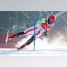Marcel Hirscher of Austria crashes during the men's slalom at the Pyeongchang 2018 Winter Olympics