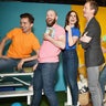 NEW YORK, NY - JUNE 26: Actor Neil Patrick Harris (C) and improv group OSFUG pose during the Jif Power Ups launch event at Carolines on Broadway on June 26, 2018 in New York City. (Photo by Mike Coppola/Getty Images for Jif)