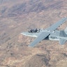 The Textron Scorpion experimental aircraft conducts handling and flying quality maneuvers above White Sands Missile Range.