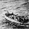 Survivors of the 'Titanic' disaster in a crowded lifeboat. (Photo by General Photographic Agency/Getty Images)