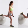split lunges to bicep curl