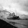 The SS 'Titanic', leaving Belfast to start her trials, pulled by tugs, shortly before her disastrous maiden voyage of April 1912. (Photo by Topical Press Agency/Getty Images)