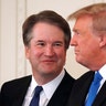 Supreme Court nominee Judge Brett Kavanaugh with President Donald Trump in the East Room of the White House, July 9, 2018