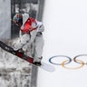 Chris Corning of the U.S. competes  the Men's Big Air Snowboarding