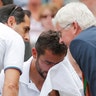 Croatia’s Marin Cilic between games during the Wimbledon final against Switzerland’s Roger Federer in London