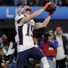New England Patriots' Chris Hogan catches a touchdown pass during the second half of Super Bowl 52