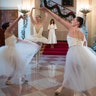 First lady Melania Trump watches as ballerinas perform a piece from 