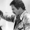 Sally Field talks with Burt Reynolds on the set of the 1978 film 'Hooper.'